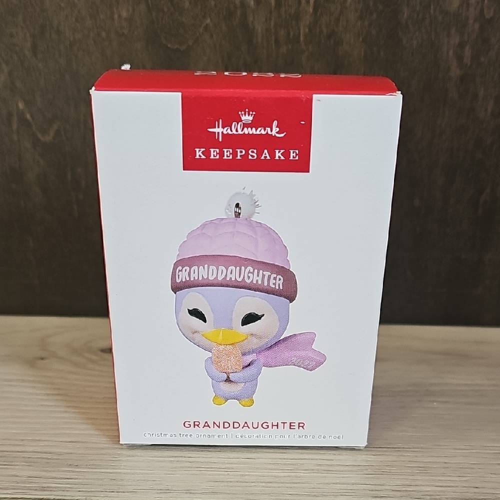 Hallmark Granddaughter Purple Penguin Christmas Ornament